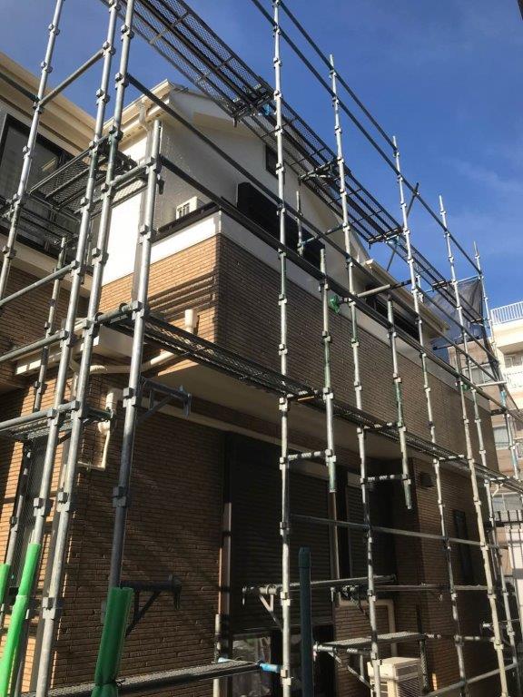 塗装工事後の足場解体