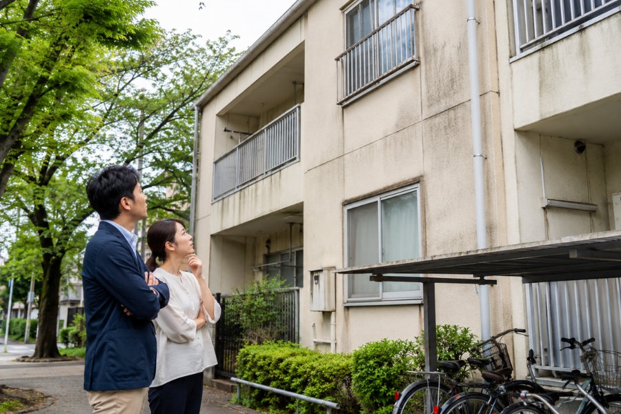東京都練馬区のマンション・アパート外壁塗装で悩むオーナー様をイメージした画像