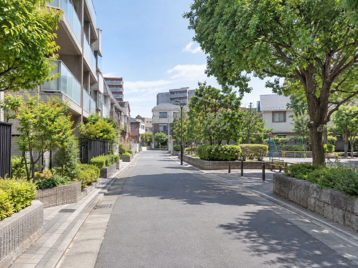 東京都杉並区の落ち着いた住宅街と低層マンションの外壁塗装を検討するイメージ